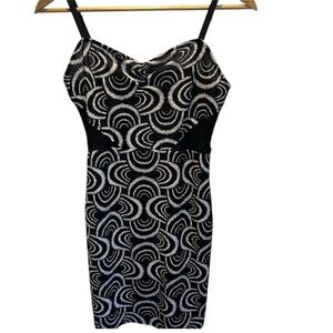 Free People Black Lace Mini Dress Sz M Adjustable Straps body con sexy